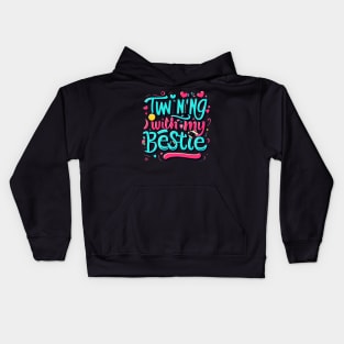 Funny Twin Matching Twins Day Friend Twinning With My Bestie Kids Hoodie